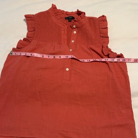 JCrew Ruffled Button-Down Top - Rust - Picture 6 of 7